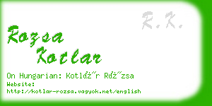 rozsa kotlar business card